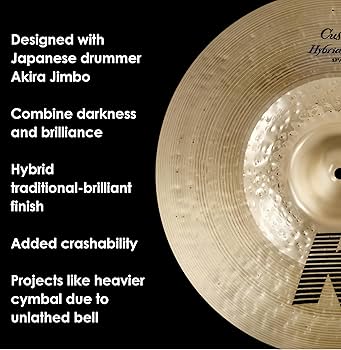 Amazon.com: Zildjian K Custom Hybrid Crash Cymbal - 17 Inches